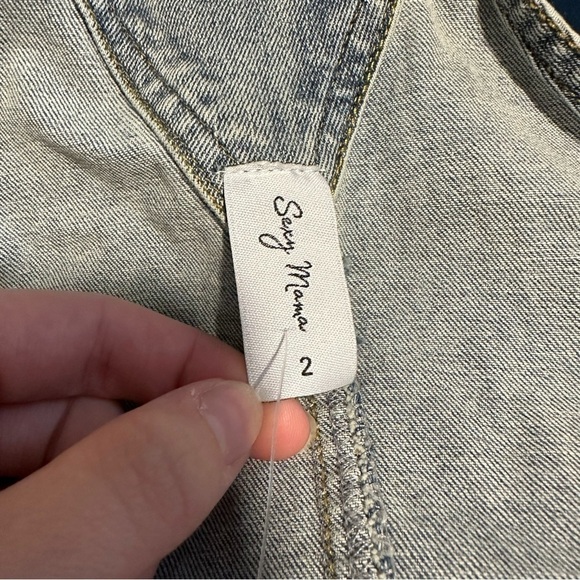 NWT sexy mama light blue tie sides maternity overalls - Picture 9 of 13